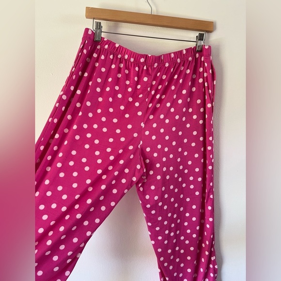 Kate Spade Pink Polka Dot Top & Crop Pants Pajama Set Size Large - Picture 10 of 14